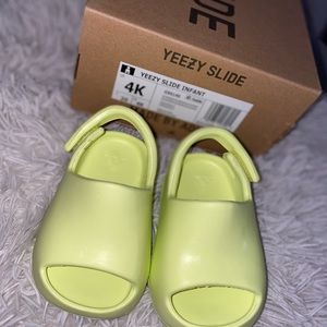 Neon Green Baby yeezy slides